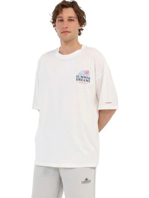 Lumberjack Pineo 11IHL-2040 Yaka Erkek Tshirt - Kirik Beyaz