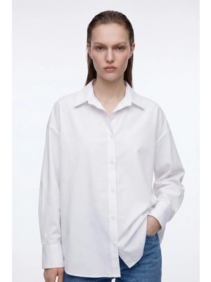 Hakke Kadın Uzun Kollu Oversize Gömlek