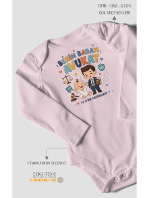 Morivo Kids Benim Babam Avukat Uzun Kollu Bebek Body %100 Pamuk