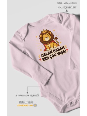 Morivo Kids Aslan Babam Sen Çok Yaşa! Uzun Kollu Çıtçıtlı Bebek Body