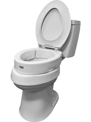 Carex Uzatılmış Menteşeli Klozet Kapağı Yükselticisi, Tuvalete 8 cm Yükseklik Ekler, 136 kg