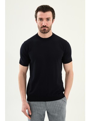 MCR Düz Slim Fit Bisiklet Yaka Erkek Triko T-Shirt