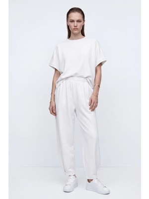 Hakke Bisiklet Yaka Modal Şalvar Pantolon Takım