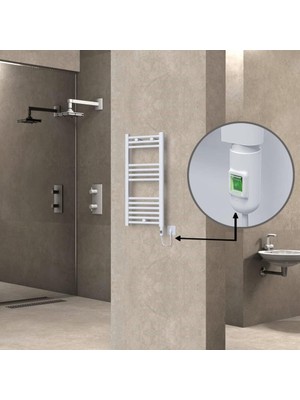 Haiti Elektrikli Havlupan 400X800 Düz Beyaz Parlak (On/off Düğmeli) 300 Watt