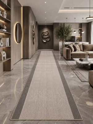 Antiq Halı Safir 0129 Kahve Kaymaz Taban Salon Hol, Koridor Mutfak Yıkanabilir Jel Kesme Yolluk Halı
