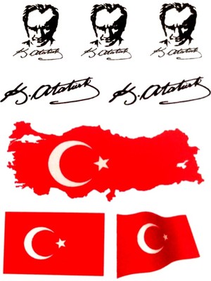 Ekstrafix Dekoratif Etiket Sticker Türkiye Bayrakları 80X120MM DL-001 - 4 Adet