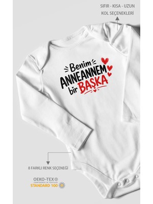 Morivo Kids Anneannem Bir Başka Uzun Kollu Çıtçıtlı Bebek Body