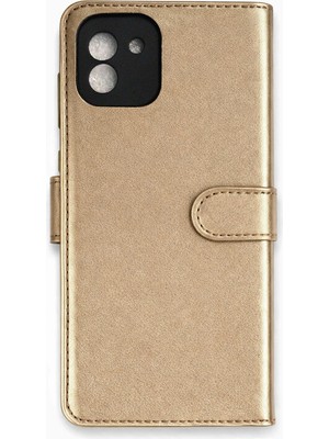 Spt-Gld Newface  Galaxy A03 Kılıf Tr S Plus Kapaklı Kılıf - Gold