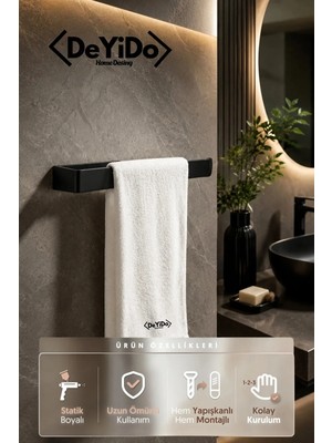Deyido Kaliteli Paslanmaz Çelik Havluluk, Kağıt Peçetelik, Banyo Askısı - Banyo Lavabo Mutfak Çok Amaçlı