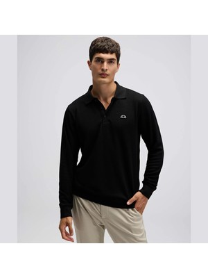 Ellesse Erkek Polo Sweatshirt Düz Desenli S Beden Rahat Kesim Siyah Sezonluk