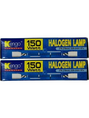 Kengo 150W Sarı Işık R7S Duylu Dim Edilebilir Çubuk Halojen Ampul, 78MM, 2 Adet