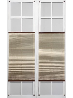 Krem Plise/cam Balkon Perdesi (49X125)