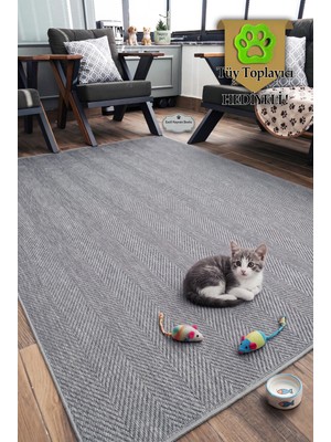 Melaris Halı Pati Dostu Evcil Hayvan Halısı (Hediyeli) Örme Kilim Sisal Jüt Halı Kolay Temizlenebilir