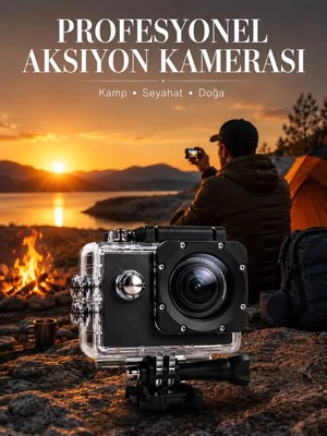 Nemere Ithalat 4K Wifi Aksiyon Kamerası Ultra Hd Su Geçirmez Spor Kamerası