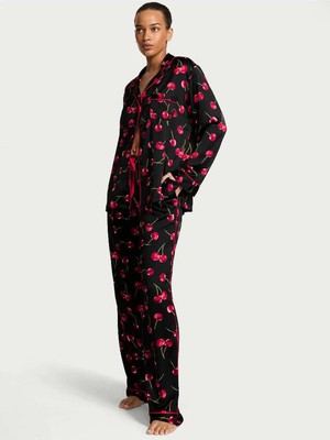 Victoria's Secret Parlak Saten Uzun Pijama Takımı