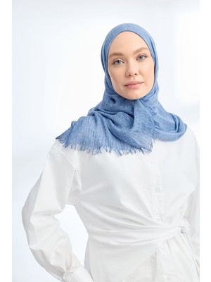 Armanda Organic Touch Viskoz Şal- 3601-177 Kot Mavi
