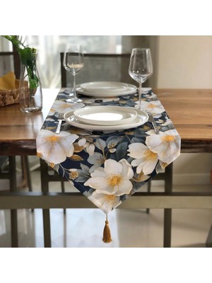 Desenİzmir Lotus Desen Desenli Runner Örtü