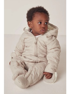 The White Company Kapitone Kapüşonlu Bebek Kozmonotu