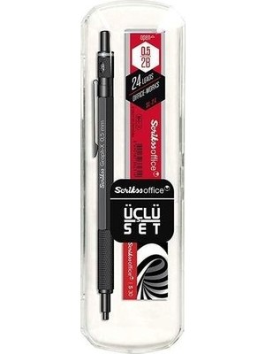 Scrikss Mat Siyah Graph-x 0.5 mm Kalem Silgi Uç Seti