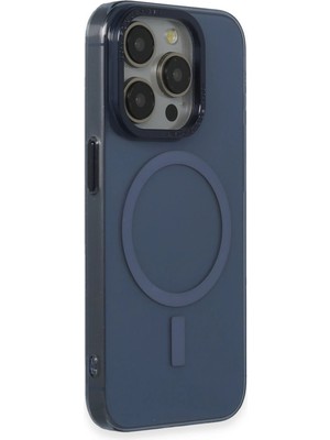 Spt-Gld Newface  Iphone 15 Pro Max Kılıf Anka Pc Magneticsafe Sert Metal Kapak - Lacivert