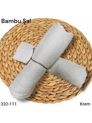 Lady Coco Bambu Kraş Şal (Krem) 332-111