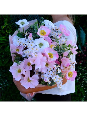 Pink Meadow - Yapay Çiçek Buketi