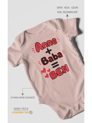 Morivo Kids Anne ve Babaya Özel Kısa Kollu Bebek Body %100 Pamuk