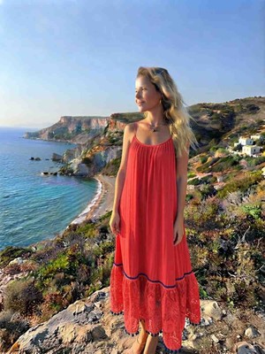 Park Moda Ip Askili Ithal Viskon Boydan Elbise