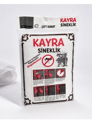 Kayra Çift Kanat Pencere Tül Sineklik 130X150 cm (±5 Cm) | Cırt Cırt Bantlı, Kesilebilir, Kolay Montajlı Pencere Sinekliği