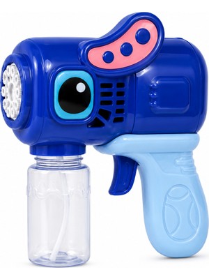 Sevimli Uzay Temalı Otomatik Köpük Baloncuk Tabancası – Işıklı Bubble Gun (Mavi)