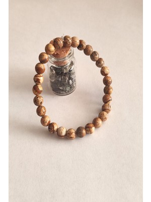 c-bhadu naturel Sertifikalı 6 mm Odun Jasper Doğaltaş Bileklik