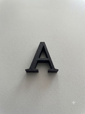 OZN 3D Tasarım Dekoratif Harf 'a' Tinos Font (4 Cm)- Siyah