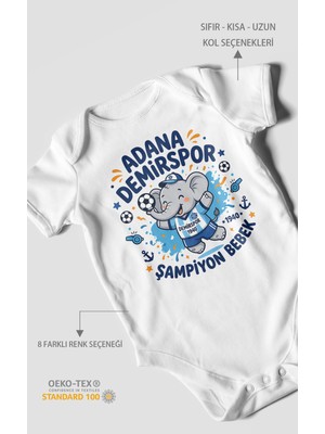 Morivo Kids Adana Demirspor Temalı Kısa Kollu Bebek Body %100 Pamuk