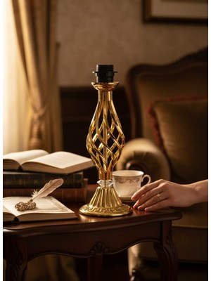 dekovien Gold ve Metal Renkli Burgulu Model Abajur Ayağı 35CM E27