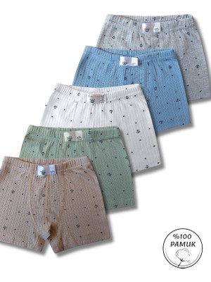 Panfilia %100 Pamuk Erkek Çocuk Fitilli Boxer 5'li Set