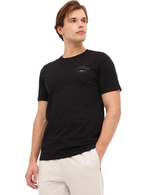 Lumberjack Ezio 11ITL1088 0 Yaka Erkek Tshirt - Siyah