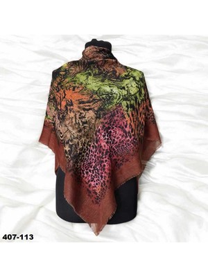 Soft İpek Soft Ipek Desenli Flamlı Kotton Eşarp 407-113