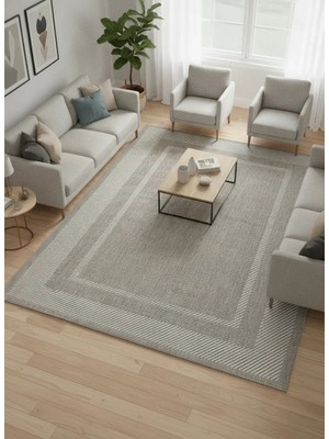 Fenomen Carpet Lotus Koleksiyonu Bordürlü Temizlenebilir Sisal Halı