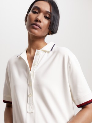 Tommy Hilfiger Reg Splıt Glb Stp Polo Drs Ss