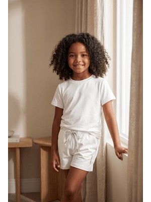 Bony Socks Kız Çocuk Basic Modal Şort Ekru