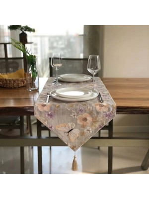 Desenİzmir Bambu Desen Desenli Runner Örtü