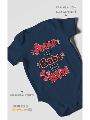 Morivo Kids Anne ve Babaya Özel Kısa Kollu Bebek Body %100 Pamuk