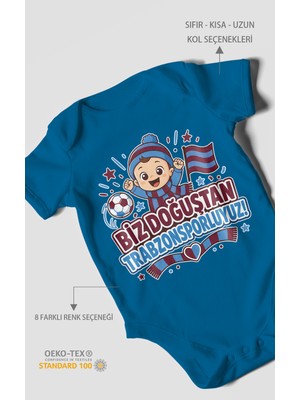 Morivo Kids Biz Doğuştan Trabzonsporluyum Kısa Kollu Bebek Body %100 Pamuk