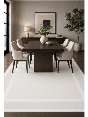 Halı Sepeti Modern Sisal 8001 Beyaz Leke Tutmayan Kaymaz Taban Salon Mutfak Koridor Balkon Halısı
