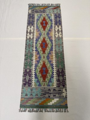 Afgan Halı El Dokuma Afgan Kilim Çift Taraf Kullanım Kök Boya Yolluk 60 x 170 cm