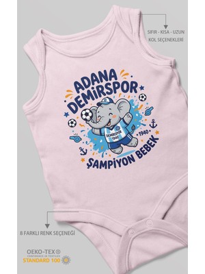 Morivo Kids Adana Demirspor Temalı Sıfır Kol Bebek Body %100 Pamuk