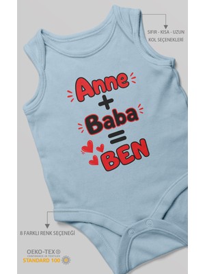 Morivo Kids Anne ve Babaya Özel Sıfır Kol Bebek Zıbını %100 Pamuk