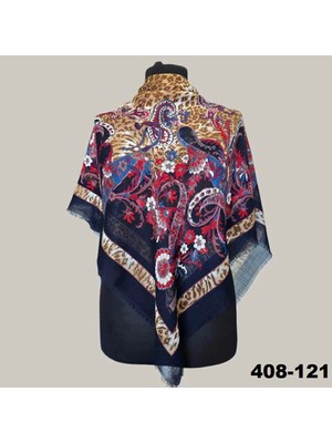 Soft İpek Soft Ipek Etnik Desenli Flamlı Kotton Eşarp 408-121
