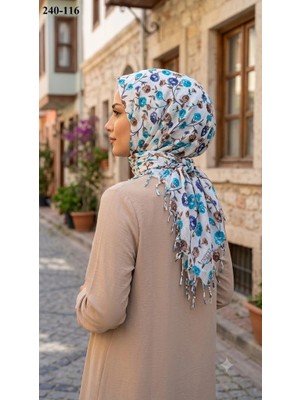 Dolce Life Desenli Sökme Boncuklu Eşarp 240-116