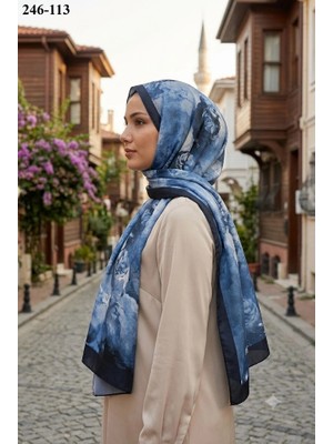 Sharell Soft Pamuk Şal (Lacivert Serisi) 246-113
